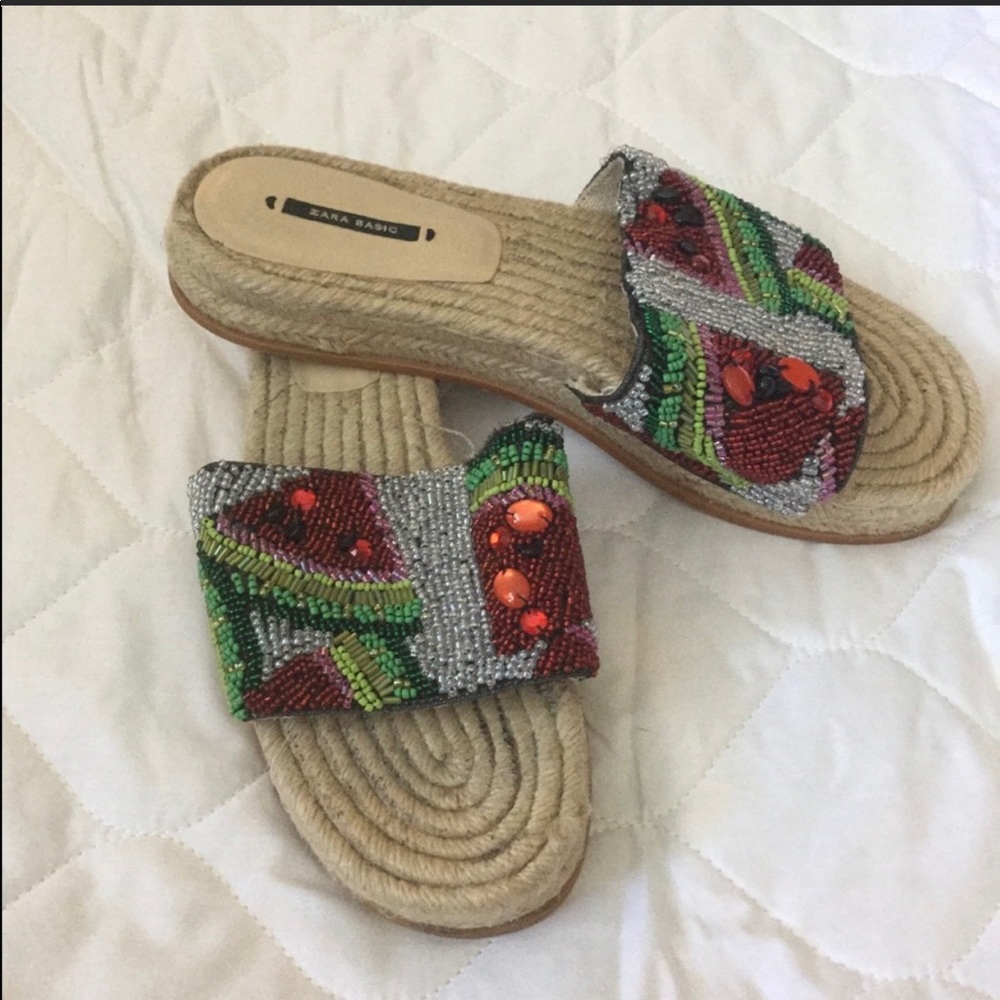 Zara Watermelon Espadrille Slides